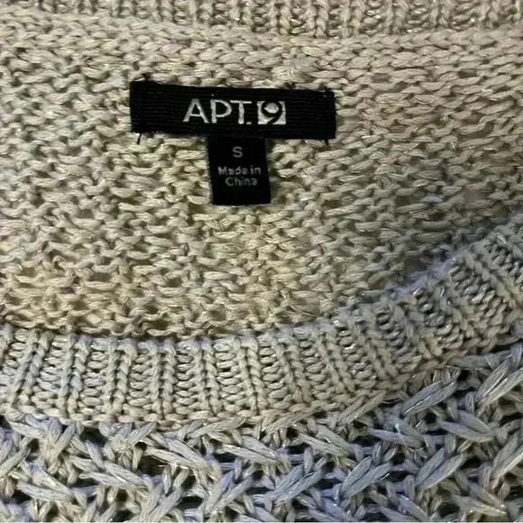 Apt. 9 gray and sparkly silver long scoop neck sweater size small - Picture 9 of 13